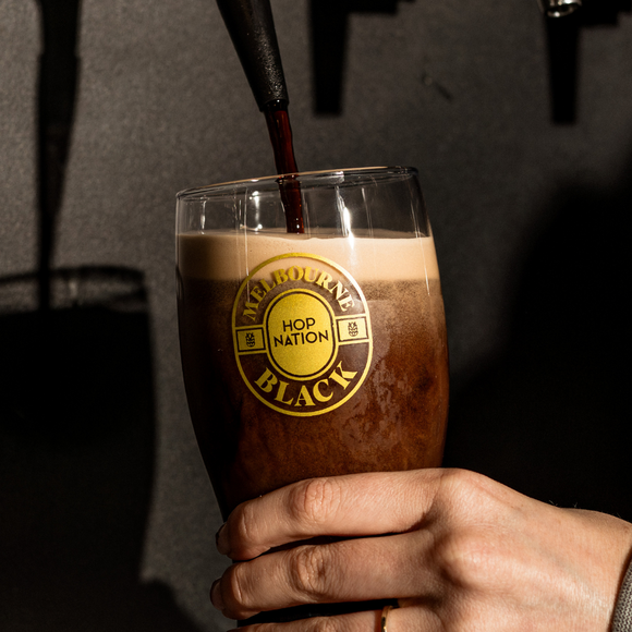 How to pour the perfect nitro stout pint, using our Melbourne Black
